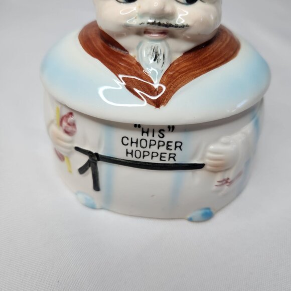 Vintage 1950's Ceramic "His" Chopper Hopper Denture Holder Mid Century - Picture 4 of 8